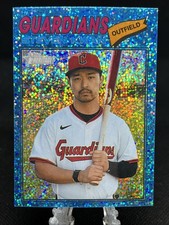 2026 Topps Heritage Chrome Light Blue Sparkle Steven Kwan #139 Guardians