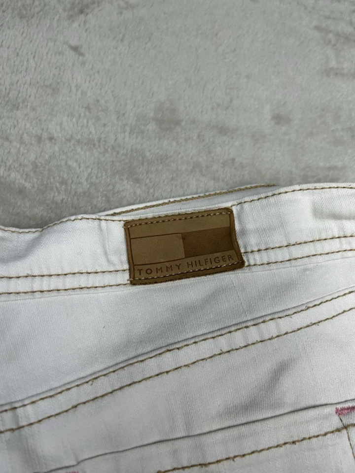 Tommy Hilfiger Boyfriend Jean Femme Blanc Taille 8 / M Coupe Droite Casual - Photo 4/4