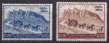 San Marino 1950-51 znaczki poczty lotniczej kompl. Zestaw Nieużywany lekki składany tor
