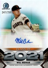 2021 Bowman Draft #C21-WB Will Bednar Class of 2021 Autographs #/250