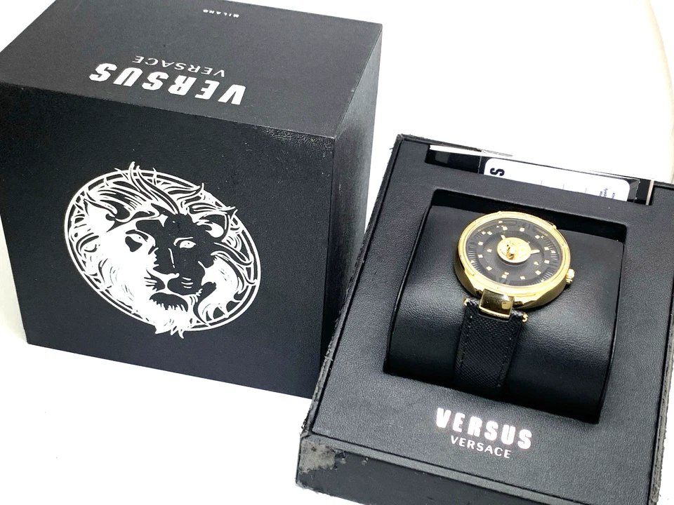 Versus by Versace Women's Watch VSPHH1121 Black Dial Gold Case Leather Band 38mm - Image 3 of 4