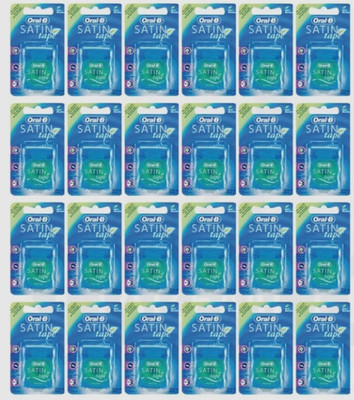 Oral-B Satin Tape Dental Floss 25m By Oral-B Satin Tape Mint-[ PACK OF 24 ]