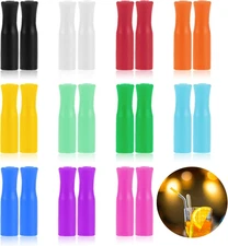 Reusable Silicone Straw Tips, 22 PCS Silicone Tips for Metal Straws Tip Multi-co