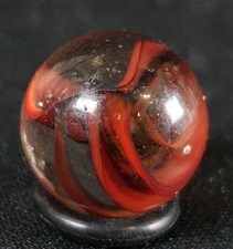 Vintage Marble - Black Red Vitro Cats Eye Fancy Hybrid