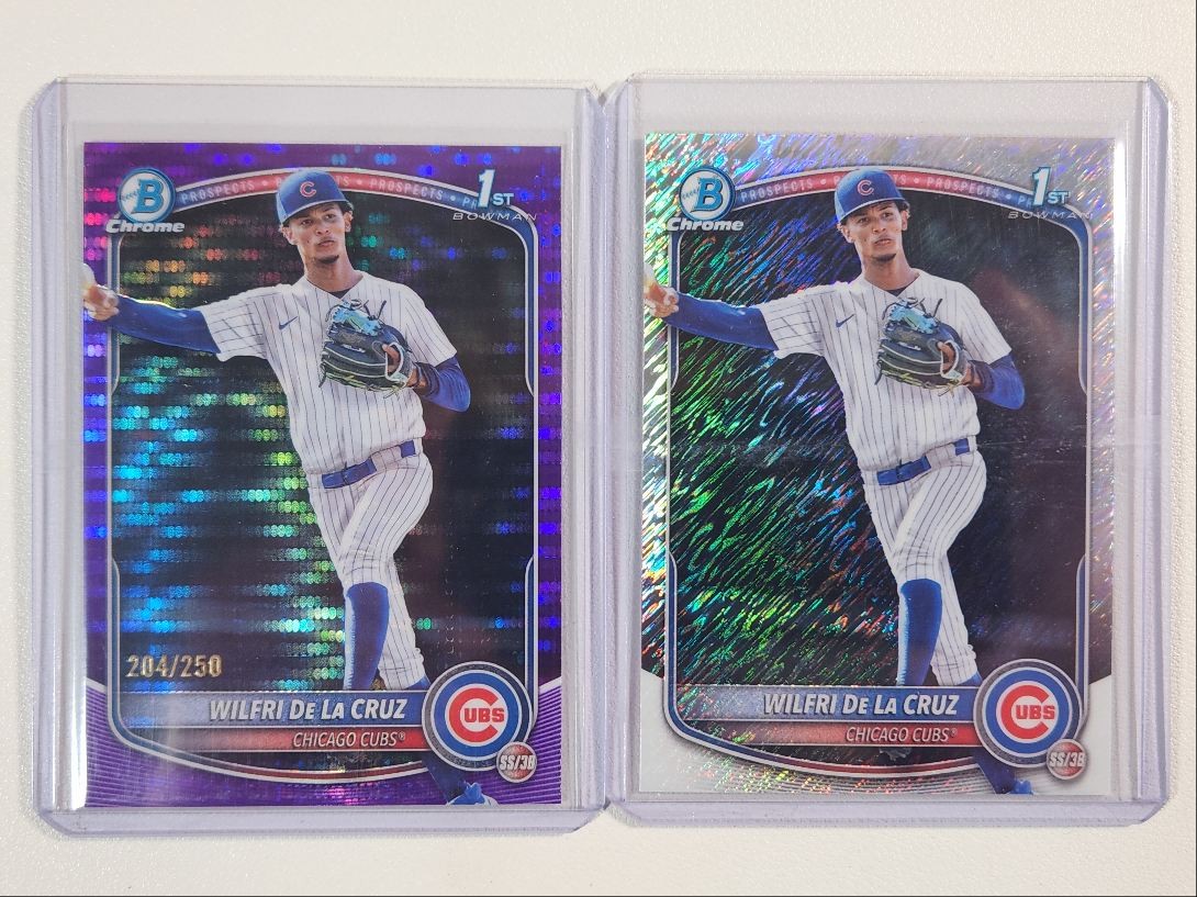 [2] WILFRI DE LA CRUZ 2025 BOWMAN CHROME 1ST PURPLE PULSAR /250 Q2277
