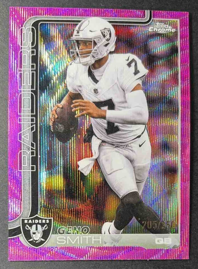 2025 Topps Chrome Geno Smith Pink Wave Refractor /250 #179 Raiders