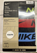 New Nike Dri-FIT Essentials Boxer Briefs 3 Pack Black Size Youth Large 14-16