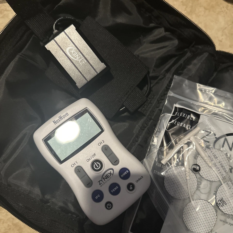 Zynex NexWave TENS Unit with Leads, Batteries, Cord, and Electrodes - Image 3 of 4
