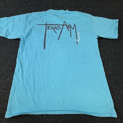 Texas A&M Aggies Shirt Mens Large Blue NCAA Football Comfort Colors Pocket Tee