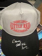 Vintage Danny &ldquo;Little Red&rdquo; Lopez World Champion Signed Trucker Hat &ndash; Autographed