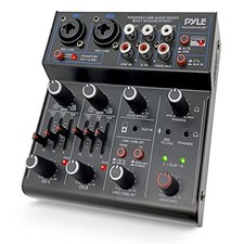 Pyle PAD43MXUBT Professional Wireless DJ Audio Mixer - 4 Channel Bluetooth