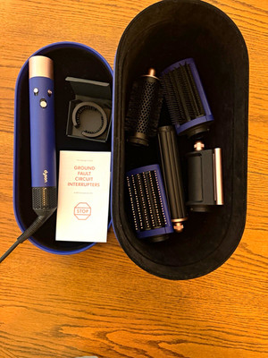 Dyson Hair Styler Set w/ Blue Storage Case, Concentrator, Round & Paddle Brushes