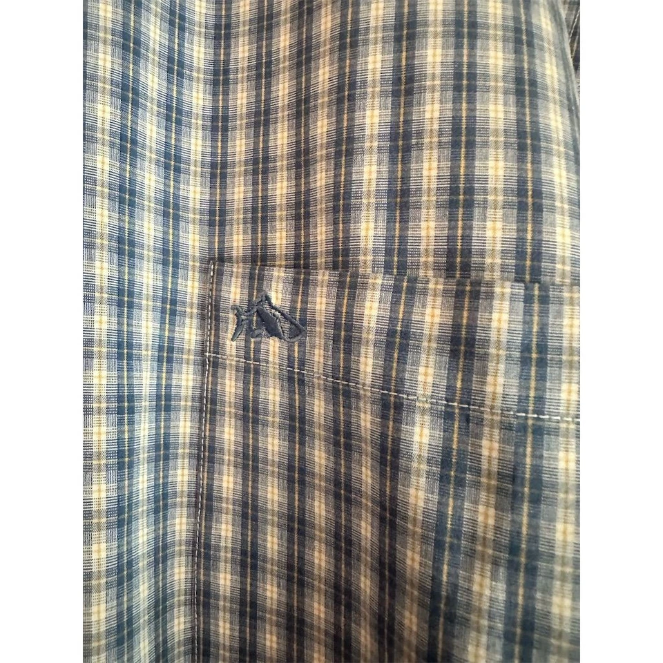 Camisa de hombre Fish Hippie a cuadros manga larga abotonada azul talla L solsticio AK100 Foto 2 de 4