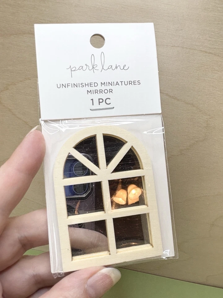 NEW Dollhouse Miniature 1:12 Decorative Mirror Arched Window Shape NIP Wood - Image 2 of 3