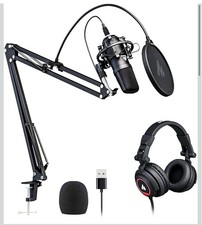 MAONO Microphone with Studio Headphone Set 192kHz/24bit Vocal Condenser Cardioid