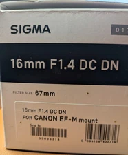Sigma 16mm f/1.4 DC DN Contemporary Lens with Cap for Canon EF-M Mount