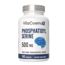 VitaCosmoX Phosphatidylserine 500mg, 240 Capsules, 120 Servings Soy Free