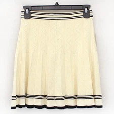 House of Harlow 1960 Pointelle Diamond Knit White Tennis Striped Skirt XS