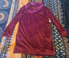 New York & Company Velvety Burgandy Pink Dress, Pockets M Long Sleeve NEW w tags