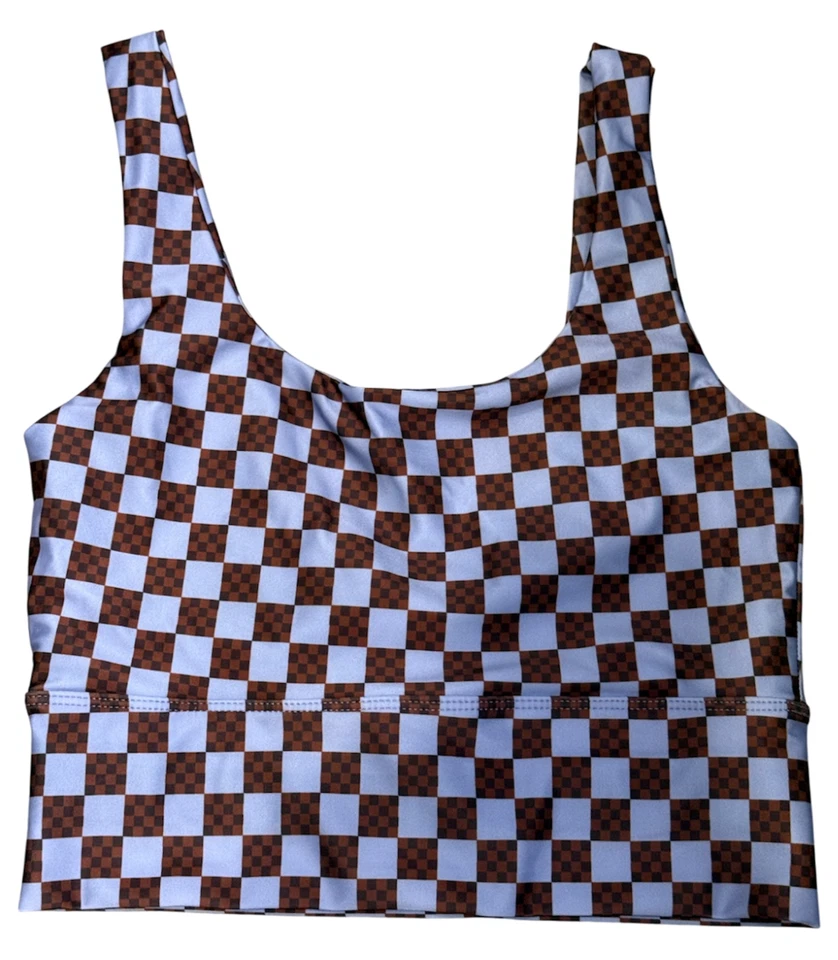 NUEVO TRAJE DE BAÑO SALT GYPSY FREE PEOPLE LILA MARRÓN A CUADROS SURF TALLA M Foto 3 de 4