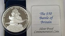 1990 Marshall Islands Heroes Battle of Britain 1oz 999 Silver Proof $50 Coin