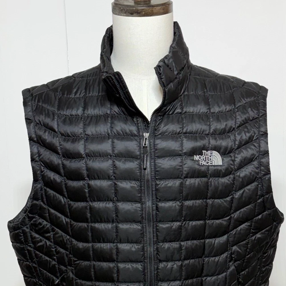 The North Face Vest Mens XL Black Quilted Puffer ThermoBall Full Zip NFOA39NI