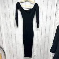 Mipinge Dress Fashion Nova Women Size XS Bodycon Long Sleeve Black Stretch Knit