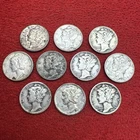 ✨ Storage Find ✨ Lot of 10 Mercury Silver Dimes 90% Silver Mixed Dates