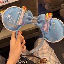 Disney.Parks Cinderella Minnie Mouse Ears Blue Headband Disneyland 2026 US POST