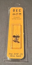 US MILITARY 3/16 BRONZE STAR SET OF 2  OEC  NEW IN PACKAGE