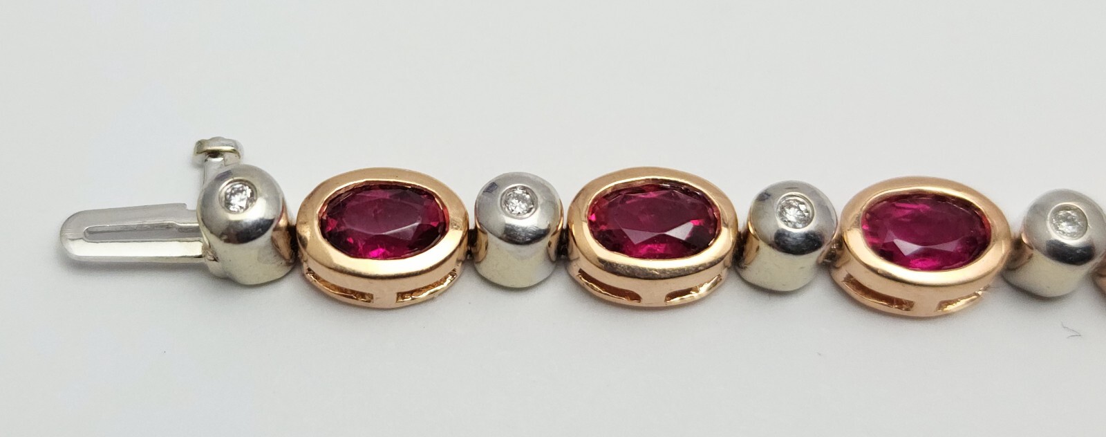 14K Solid Two Tone Multi Color Gold Ruby & Diamon… - image 16