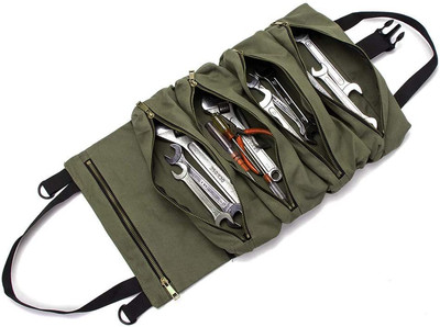 Multi-Purpose Roll up Tool Bag Wrench Car First Aid Kit Wrap Roll Storage Case