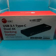 SIIG USB-C 4K Dual HDMI Docking Station USB 3.0 DP JU-DK0E11-S1 New Open Box