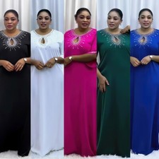 Moroccan Abaya Women Long Robes Evening Kaftan Cocktail Loose Dresses Ramadan