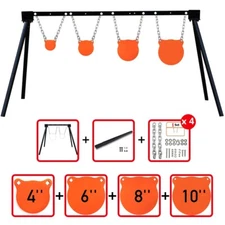 Highwild AR500 Steel Shooting Target Stand System(Stand, Chains&4"6"8"10" Gongs)