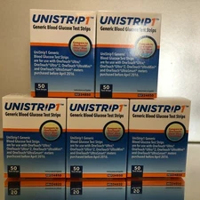 Unistrip 1 Blood Glucose Test Strips 250 Qty.  Exp 11/2026. Free shipping  