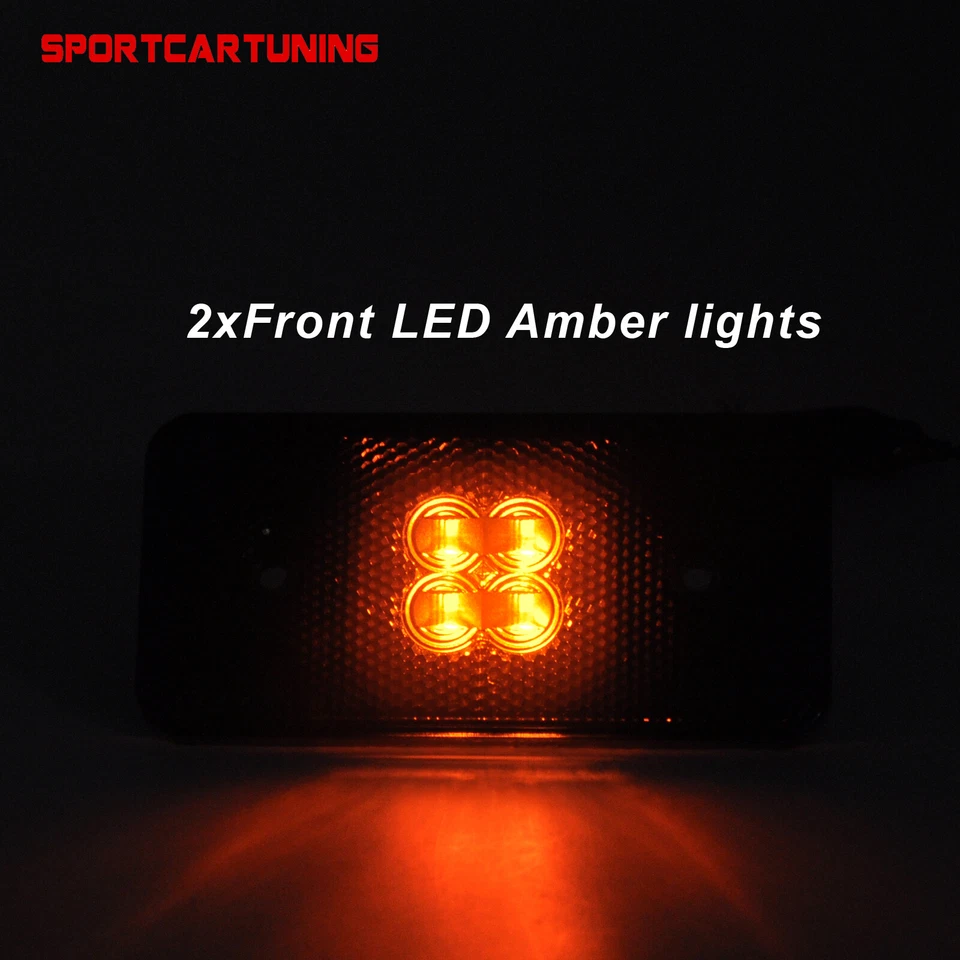 F&R LED Side Marker Lights Smoked For 02-14 Mercedes-Benz W463 G500 G550 G-Class — 第 3/4 张图片
