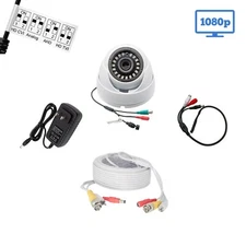 Evertech 1080P HD Dome Camera with CCTV Mic cable power adapter