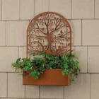 Metal Shadow Silhouette Arched Tree with Birds Wall Planter Box