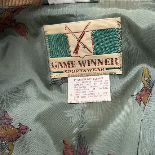 De Colección Chaqueta Abrigo Ganador del Juego Para Hombres 40 Pana Forrada Pájaro Caza Tostado Ropa Deportiva - Imagen 15 de 20