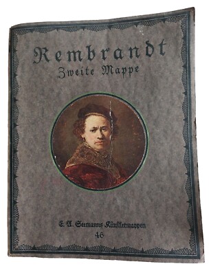 Antike Künstlermappe  Rembrandt, Mit 8 Hochwertigen Kunstdrucken