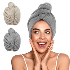 2 Pack Microfiber Hair Towel Wrap For Women Super Absorbent Quick Dry Hair Turba