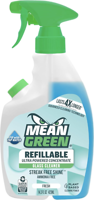 #ad Mean Green Refillable Ultra Powered CONCENTRATE Glass Cleaner Fresh 14.3 Ounce $17.17