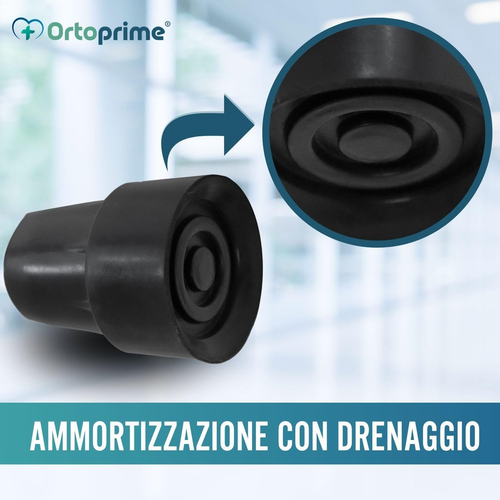 Pack X2 Puntali in Gomma Antiscivolo per Stampelle E Bastoni, Compatibili Con Tu - Foto 5 di 12