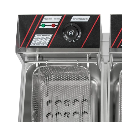 12L Gastro Friteuse Edelstahl Elektro Fritöse Doppel Fritoese mit Frittier 5000W - Bild 19 von 24