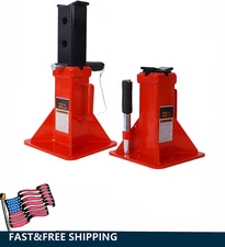 Set of 2 22-Ton Capacity Jack Stands Pin Style Lock Adjustable Height Steel Jack