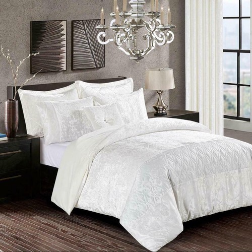 Luxury Crushed Velvet Duvet Cover Quilt Soft Cosy Bedding Set & Pillowcases All* - Picture 45 of 47