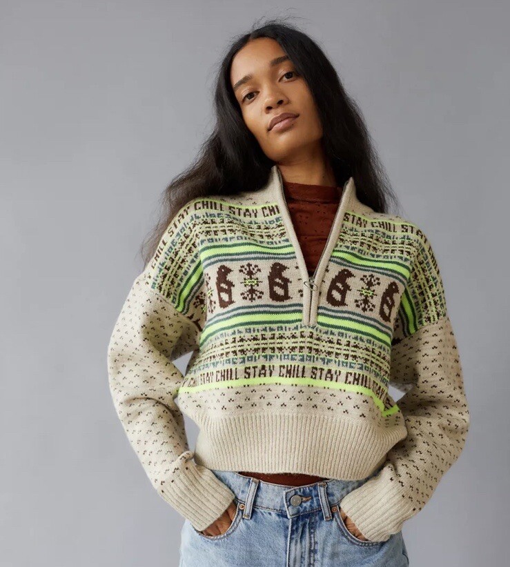 BDG Jesse Half-zip Sweater In Neutral 