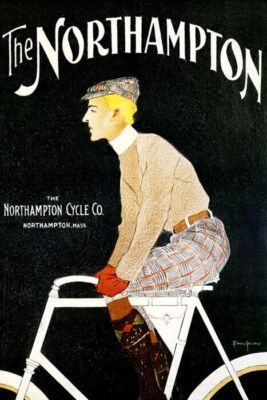 BICYCLE BIKE THE NORTHAMPTON CYCLES MASSACHUSETTS USA VINTAGE POSTER REPRO