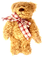 Vintage Stuffed Teddy Bear With Red Bow Bearland Corp 1990s